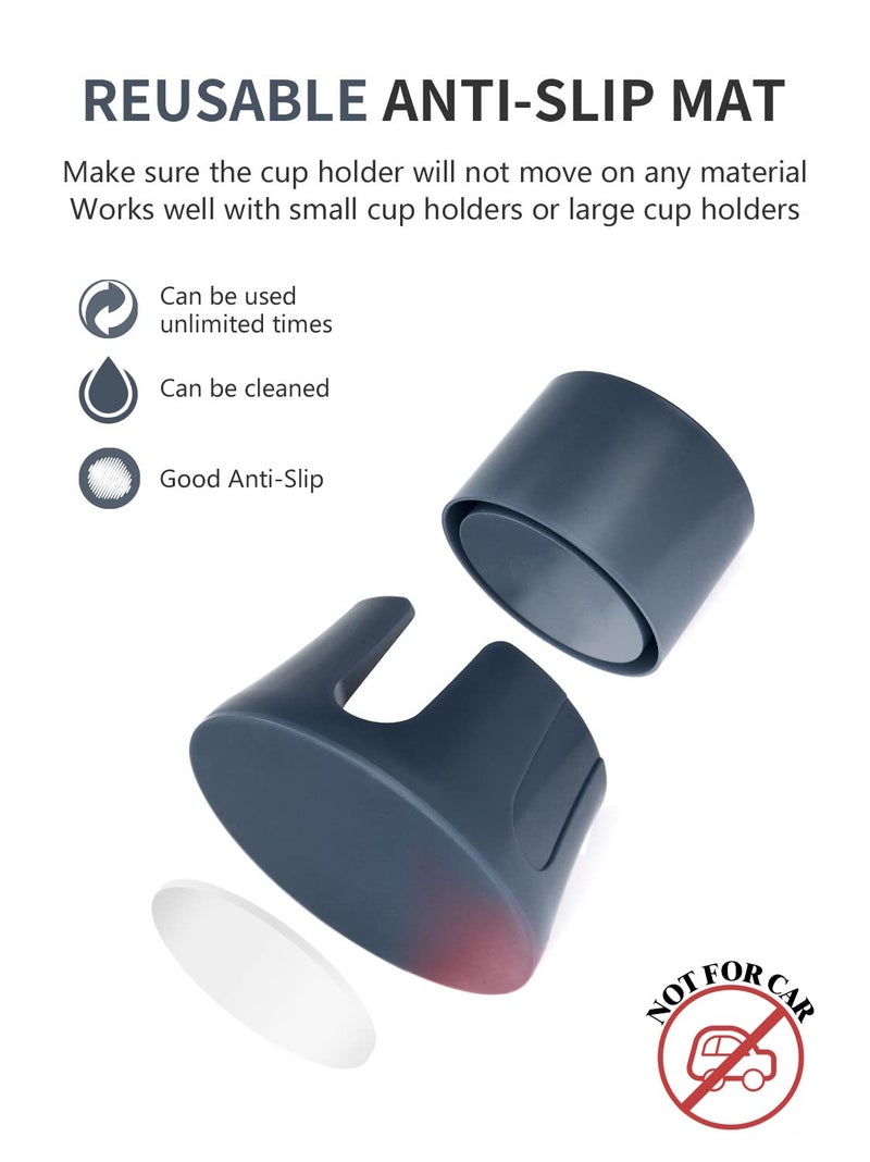 CUBE TECH Anti-Spill Cup Holder, Drink Coaster with Anti-Slip Mat Fits Drink for Home Office Outdoors (Grey) - Image 2